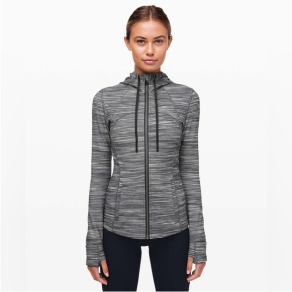 Lululemon Hooded Define Jacket in Black and White Heathered Size 6 - Picture 2 of 8